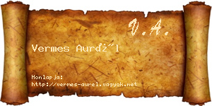 Vermes Aurél névjegykártya